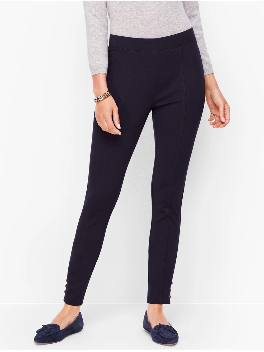 Talbots Ankle Snap Knit Ankle Pants - Black great condition size XL